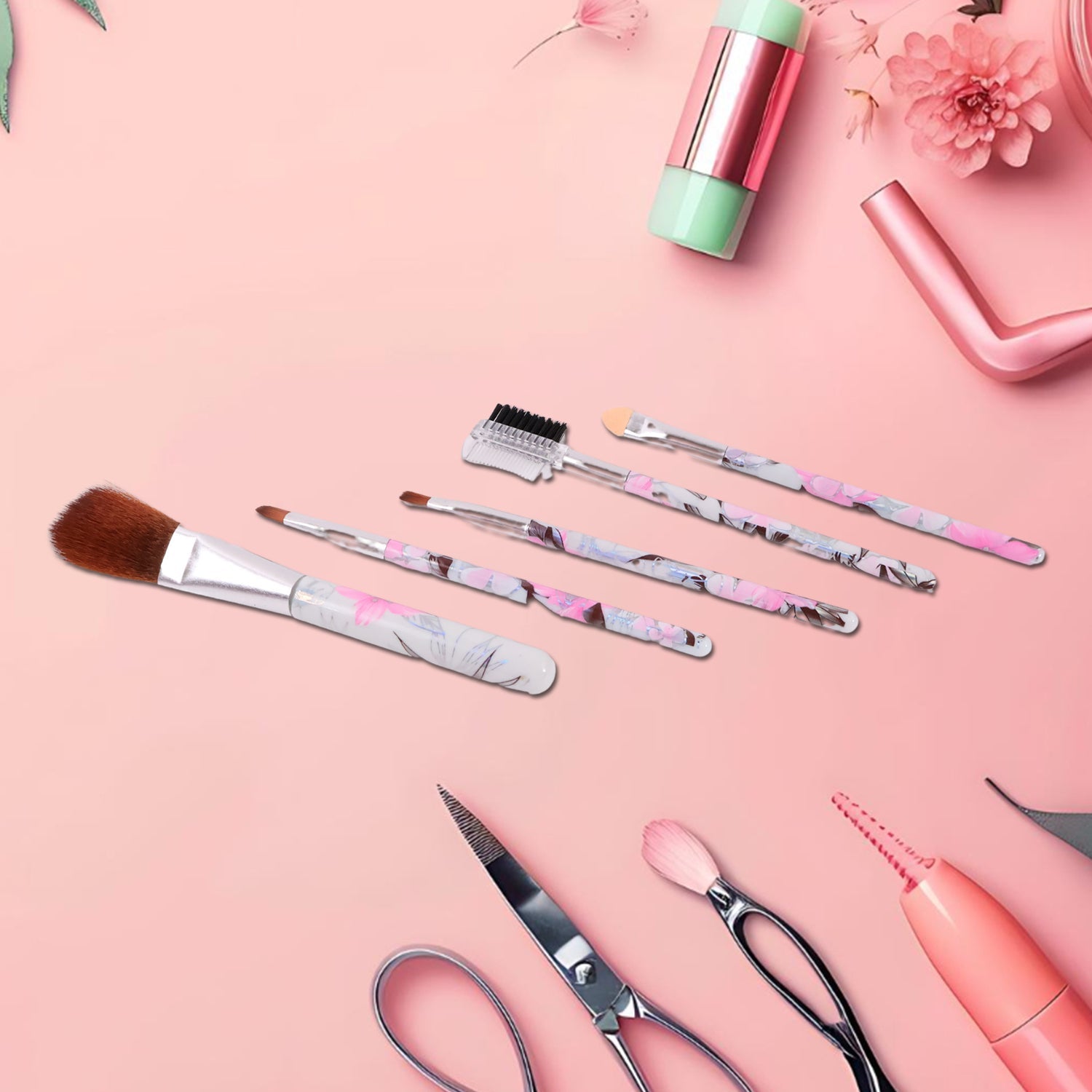 Decorative Floral Makeup Brushes Decorative Floral Makeup Brushes